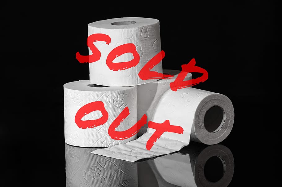 toilet paper, sold out, hamster purchases, corona, panic, popular, stock, mass, horten, black background