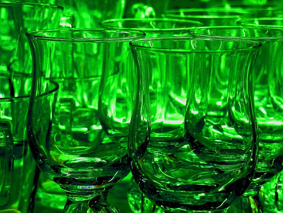 glasses, teegläser, drink, hot drink, drinking glasses, colorful, green, tee, breakfast, delicious