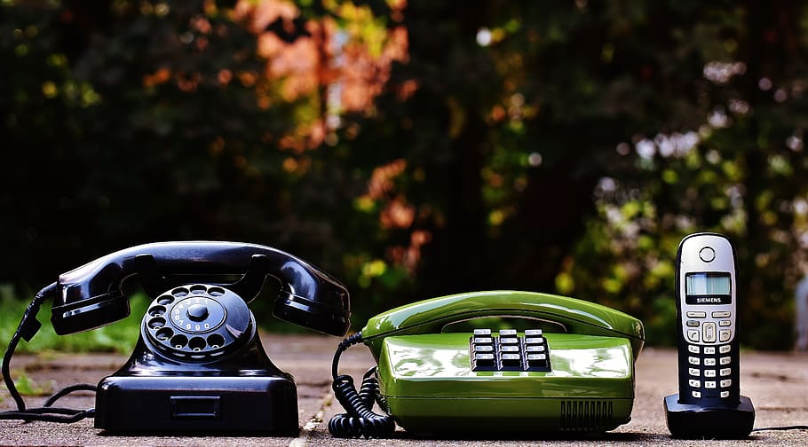 telepon, model, generasi, tua, komunikasi, panggil, pendengar, panggilan, kuno, teknologi