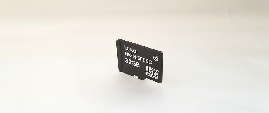 SD, Cartão, Branco, Plano de fundo, Micro, 32GB, Lexar, memória, armazenamento, dados