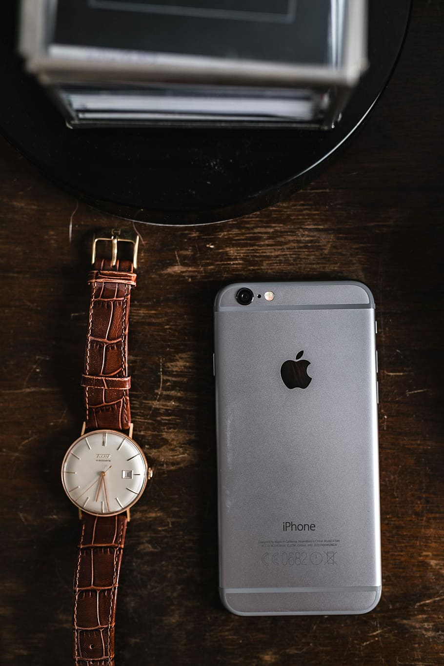 watch, brown, leather wallet, Apple iPhone 6, Vintage, leather, wallet, technology, iphone, iphone 6