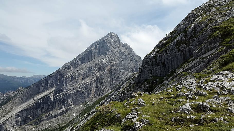 kleiner watzmann, summit, watzmannfrau, watzfrau, alpine, rock, berchtesgadener land, mountains, berchtesgaden alps, berchtesgaden national park