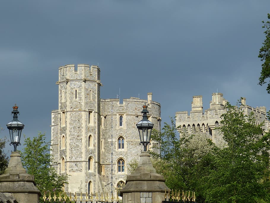Виндзорский замок, Виндзор, замок, архитектура, крепость, здание, средневековье, Лондон, Великобритания, башня