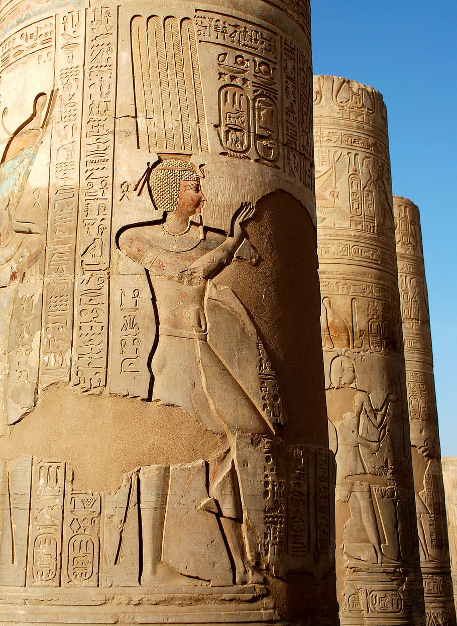 ombo, egito, hieróglifos, pedra, escrevendo, viagem, faraó, luxor - Tebas, templos de Karnak, antiga cultura egípcia
