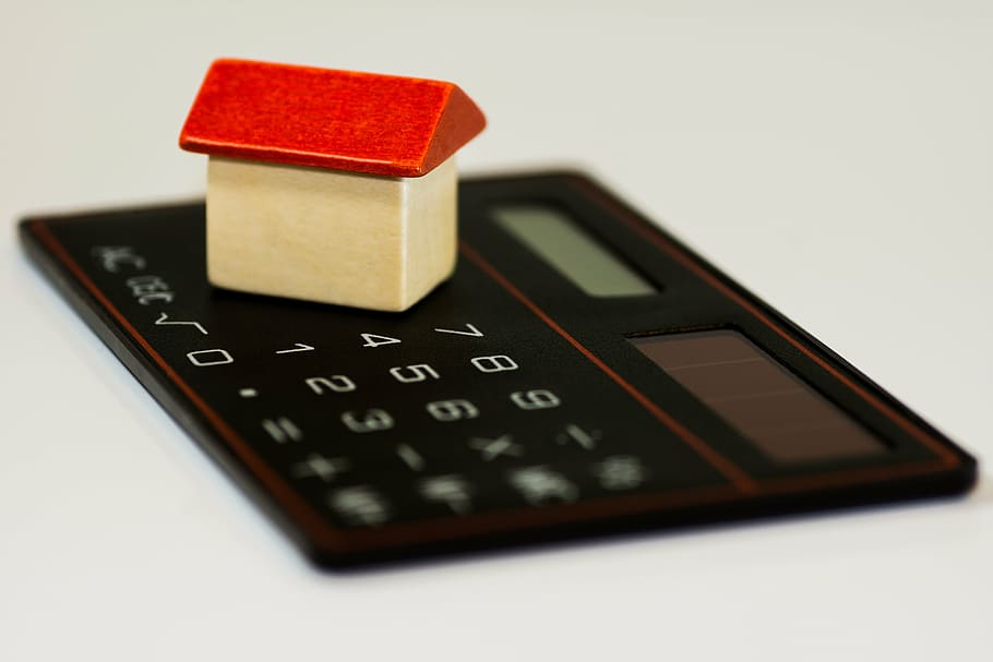 black, calculator, white, red, wooden, house table decor, home, money, euro, coin