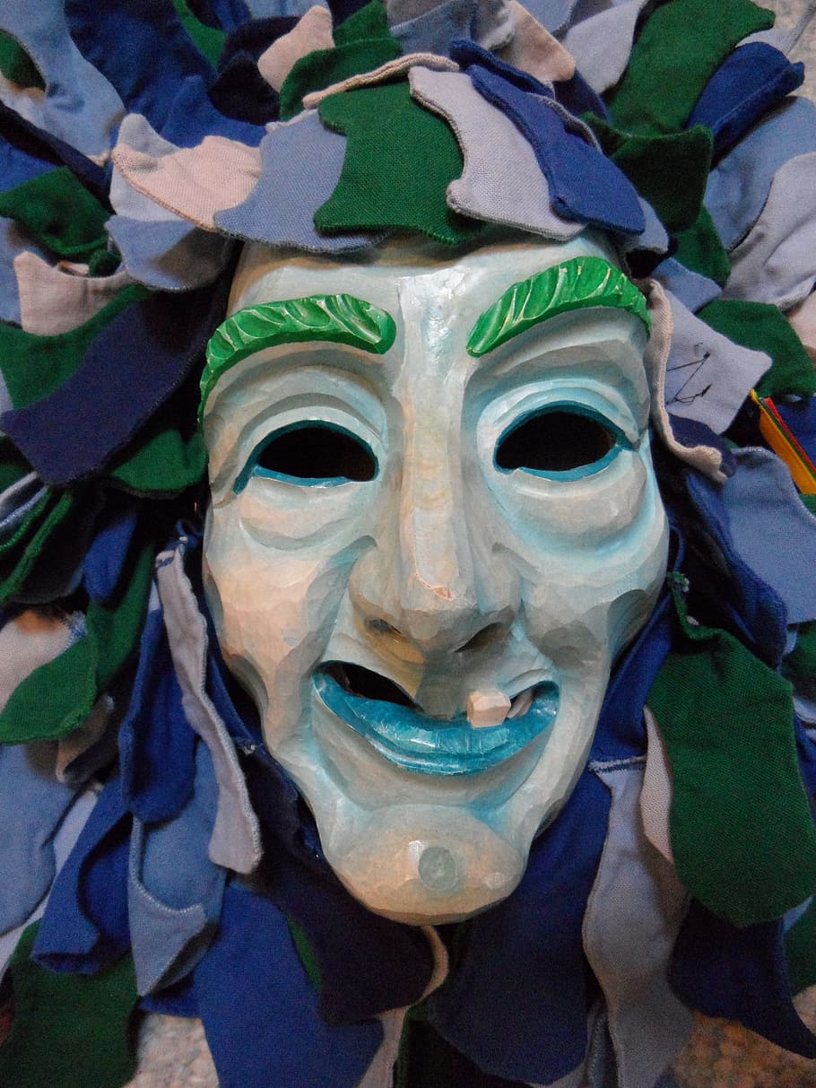 mask, face, costume, mysterious, carved, haes, figure, fasnet, carnival, fools jump