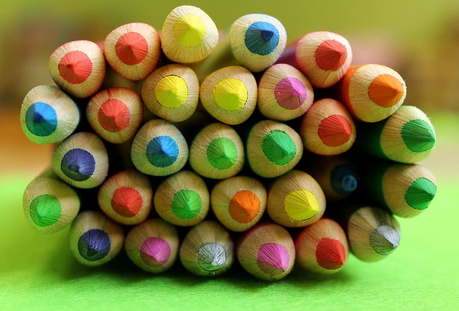 lápices de colores, para dibujar, color, diversión, madera, creativo, para colorear, pintura, escuela, jardín de infantes