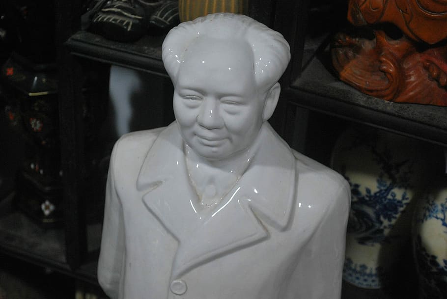 Mao, Zedong, presidente, cerámica, estatua, estatuilla, tienda, minorista, vista frontal, panadería