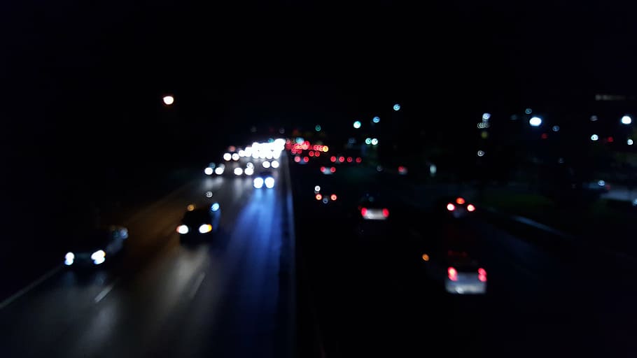 kendaraan, jalan, malam hari, berbagai macam, mobil, jalan raya, perjalanan, transportasi, gelap, malam