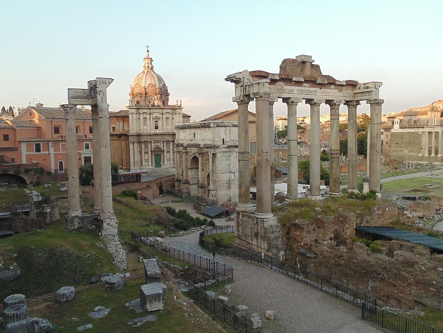 Fórum Romano, Roma, Itália, Antiga, Fórum, Romano, arquitetura, monumento, Marco, viagem