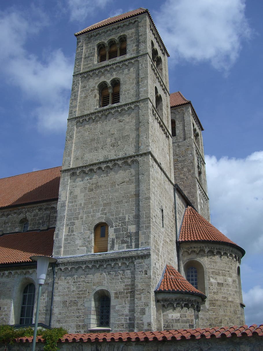 late, romanesque, Basilica, St Michael, Late Romanesque, basilica of st michael, stone construction, old town, schongau germany, upper bavaria