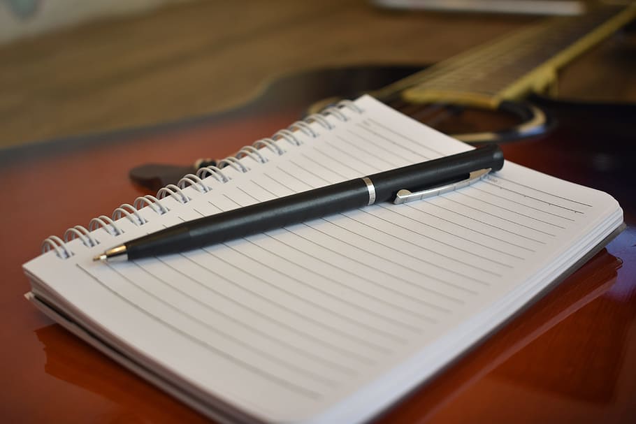songwriter, songwriting, instrument, musician, composer, paper, music, song, pen, note pad