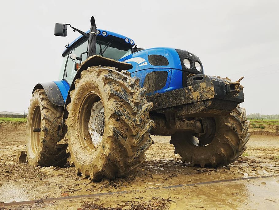 tractor, new holland, agriculture, wheel, machine, facility, tractors, machines, soil, mud