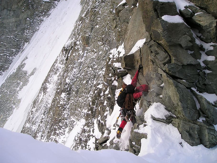 climb, alpinism, bergsport, north wall, matterhorn, ice climbing, alpine, mountains, snow, cold temperature
