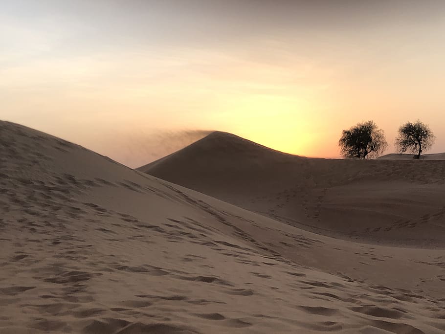desert, sand, sol, sunset, hot, wind, sky, scenics - nature, land, tranquil scene