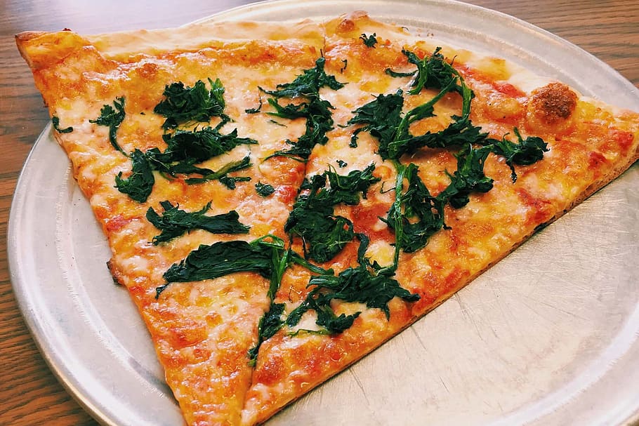 rebanadas de pizza, plato, pizza, rebanadas, comida / bebida, comida, pizzas, queso, al horno, tomate