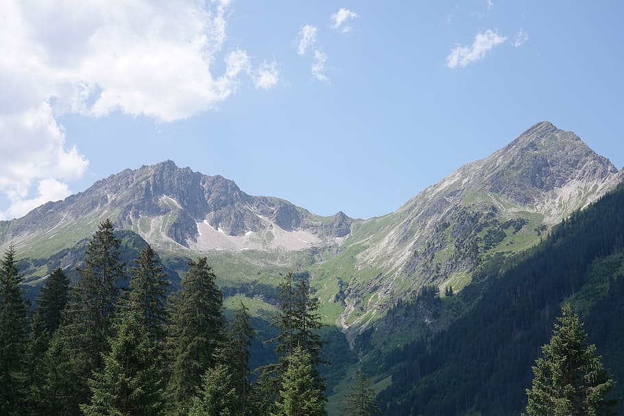 chifre áspero, gaishorn, allgäu alpes, alpino, montanhas, cume, montanha, céu, paisagens - natureza, beleza na natureza