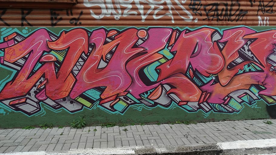Grafite, arte de rua, urbano, multi colorido, dia, ninguém, estrutura construída, ao ar livre, close-up, arte e artesanato
