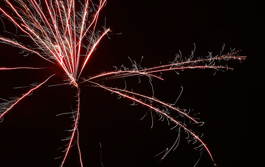 fuegos artificiales, radio, víspera de año nuevo, día de año nuevo, luz, lluvia de chispas, sylvester, aerosol, año, celebración