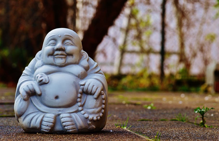 laughing, buddha, ceramic, figurine, Laughing Buddha, figure, rest, buddhism, fernöstlich, silent