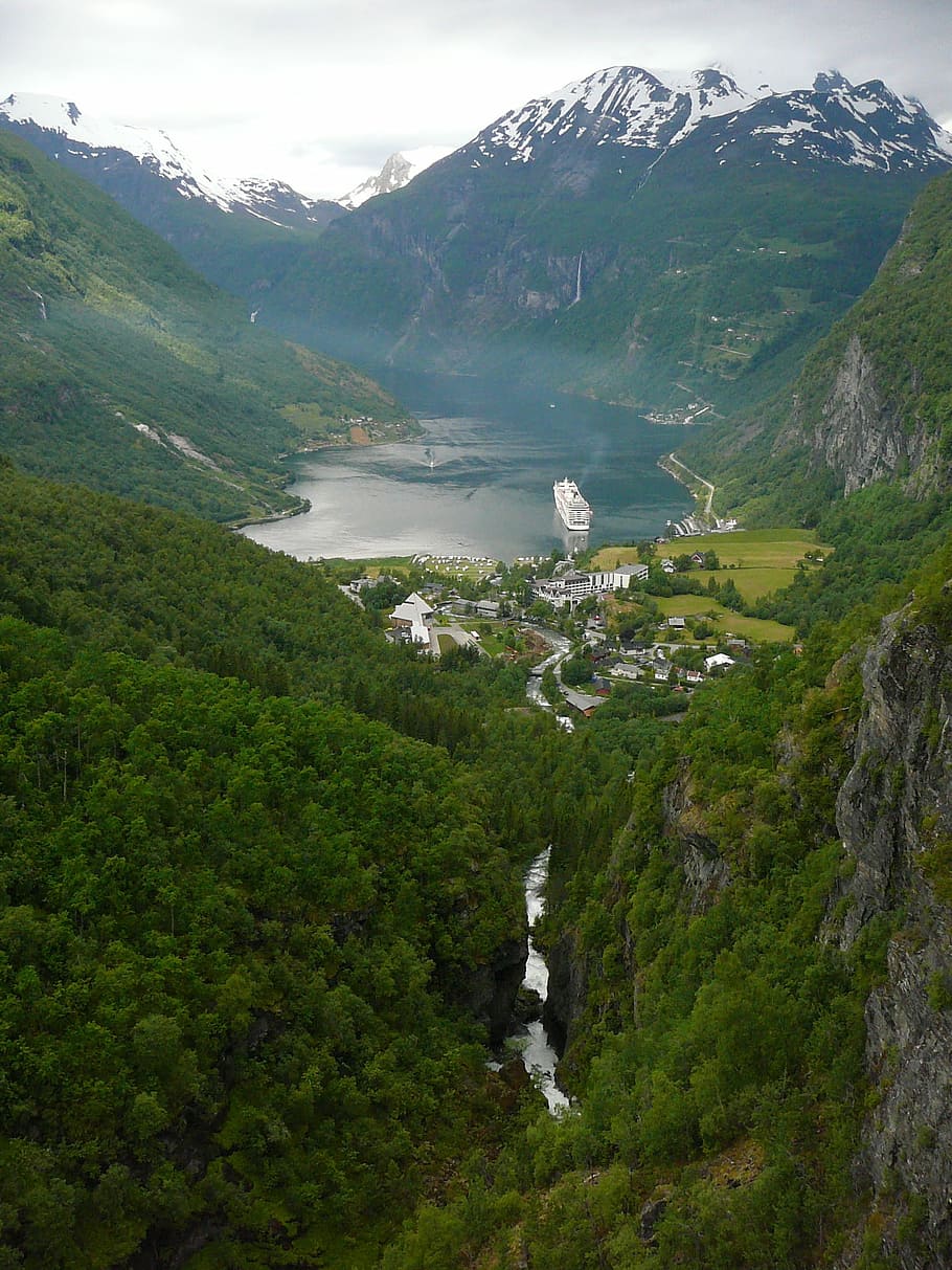 Geirangerfjord, Landscape, Geiranger, norway, fjord, scandinavia, ship travel, nature, cruise, holiday
