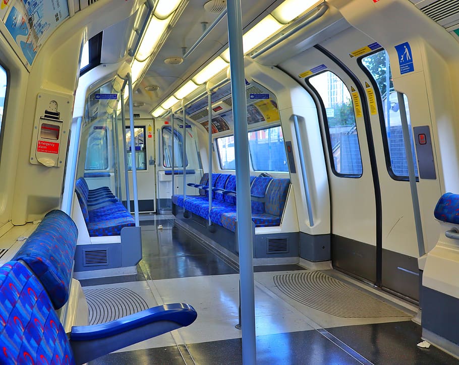 tube, underground, carriage, train, london, inside, transport, city, travel, uk