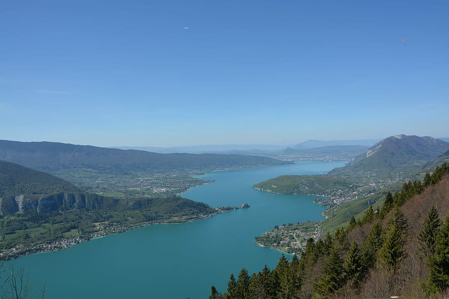 Lago, Annecy, Lago Annecy, Natureza, Água, Azul, Turismo, Com base, Vaga, França