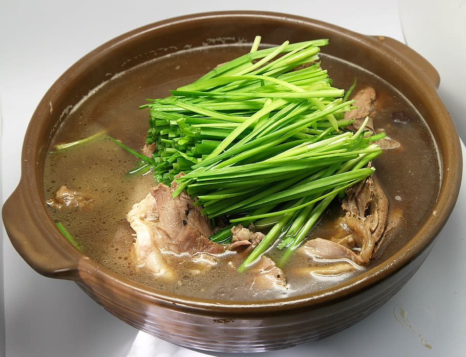 sup dalam mangkuk, matang putih, makanan korea, makanan kesehatan, makanan, fotografi makanan, makanan lezat, di malam hari, memasak, makan