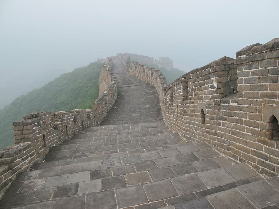 万里の長城, 中国, 中国の壁, 建築, ランドマーク, 歴史, 過去, 霧, 建造物, 古代