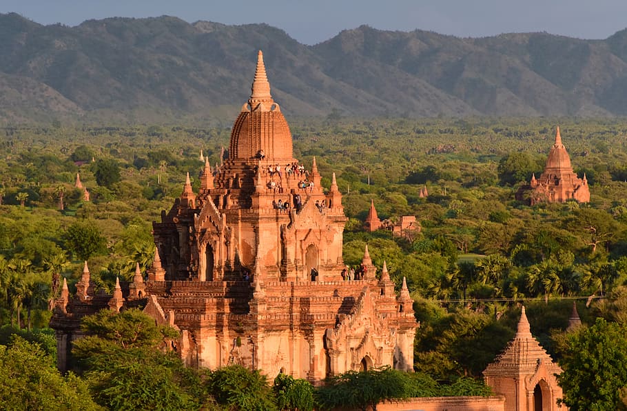 Guni, Paya, North, Pagoda, Bagan, Myanmar, D810, brown concrete building, architecture, built structure