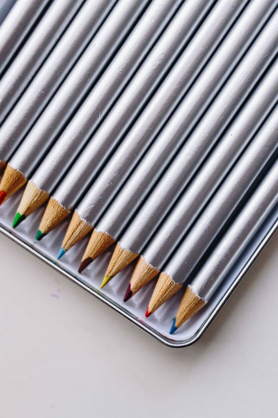 crayones de plata, caja, plata, crayones, en una caja, blanco, lápices, dibujo, crayón, estuche