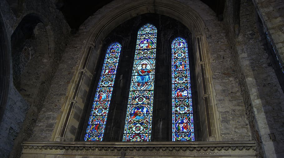 vidrieras, catedral de santa maría, iglesia, catedral, vidrio, manchado, religión, arquitectura, st, católica