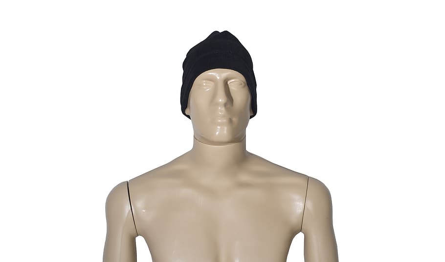 male, model, lifeless, mannequin, mask, cold, winter, warm up, face, overview