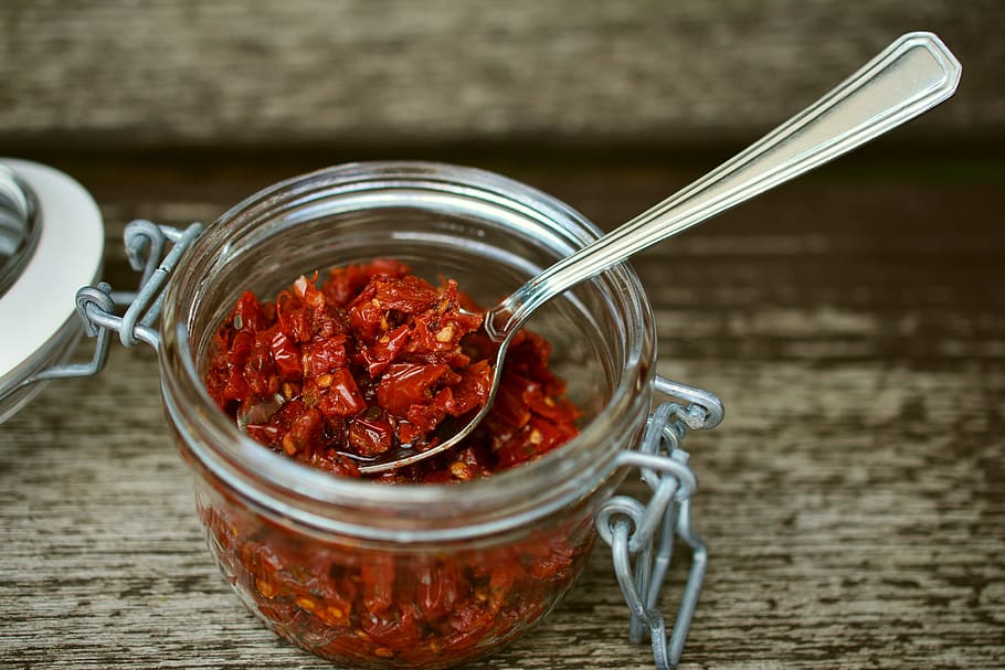 Sun Dried Tomatoes, Oil, tomatoes, dry tomatoes in oil, mediterranean cuisine, dried, dried tomatoes, mediterranean, eat, kitchen