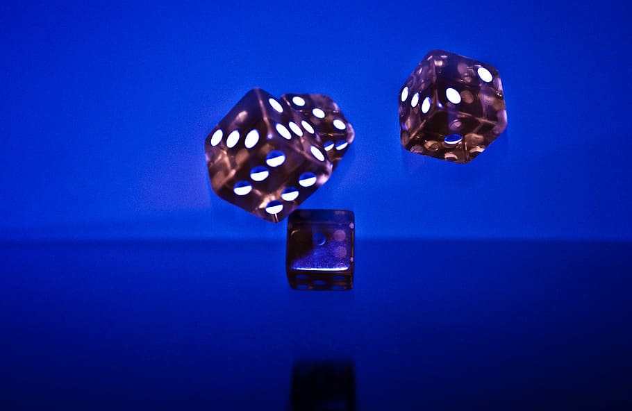 turned-on dice ceiling lamps, cube, red, fall, random, lucky number, play, lucky dice, points, poker game