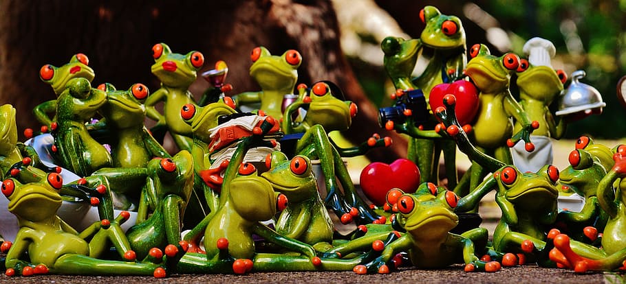 green, frog, red, eye lot, frogs, many, group, collection, cute, sweet