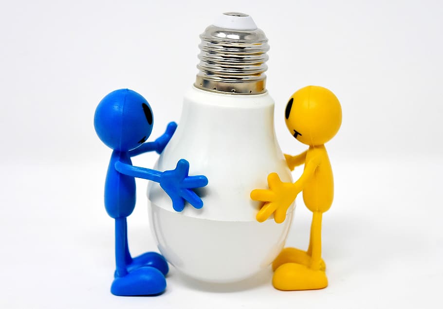 white light bulb, energiesparlampe, led, figures, funny, bulbs, lamp, lighting, light, energy