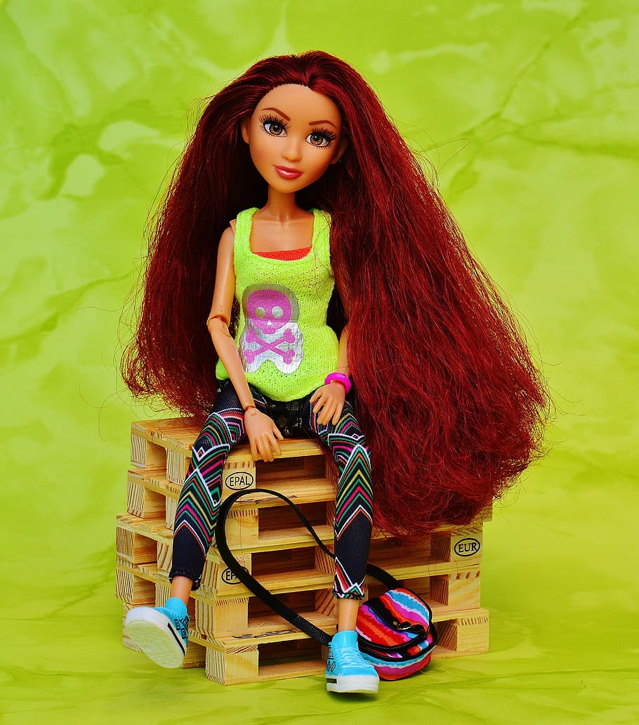 doll, pretty, face, eyes, beauty, sporty, pallets, euro pallets, sneakers, red hair
