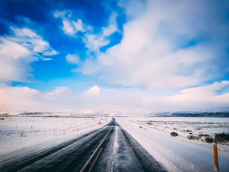winter, road, snow, cold, frozen, landscape, nature, outside, outdoors, travel