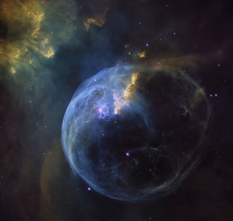 foto de galaxia, nebulosa de burbuja, espacio, ngc 7635, universo, cosmos, sharpless 162, caldwell 11, colorido, región h ii