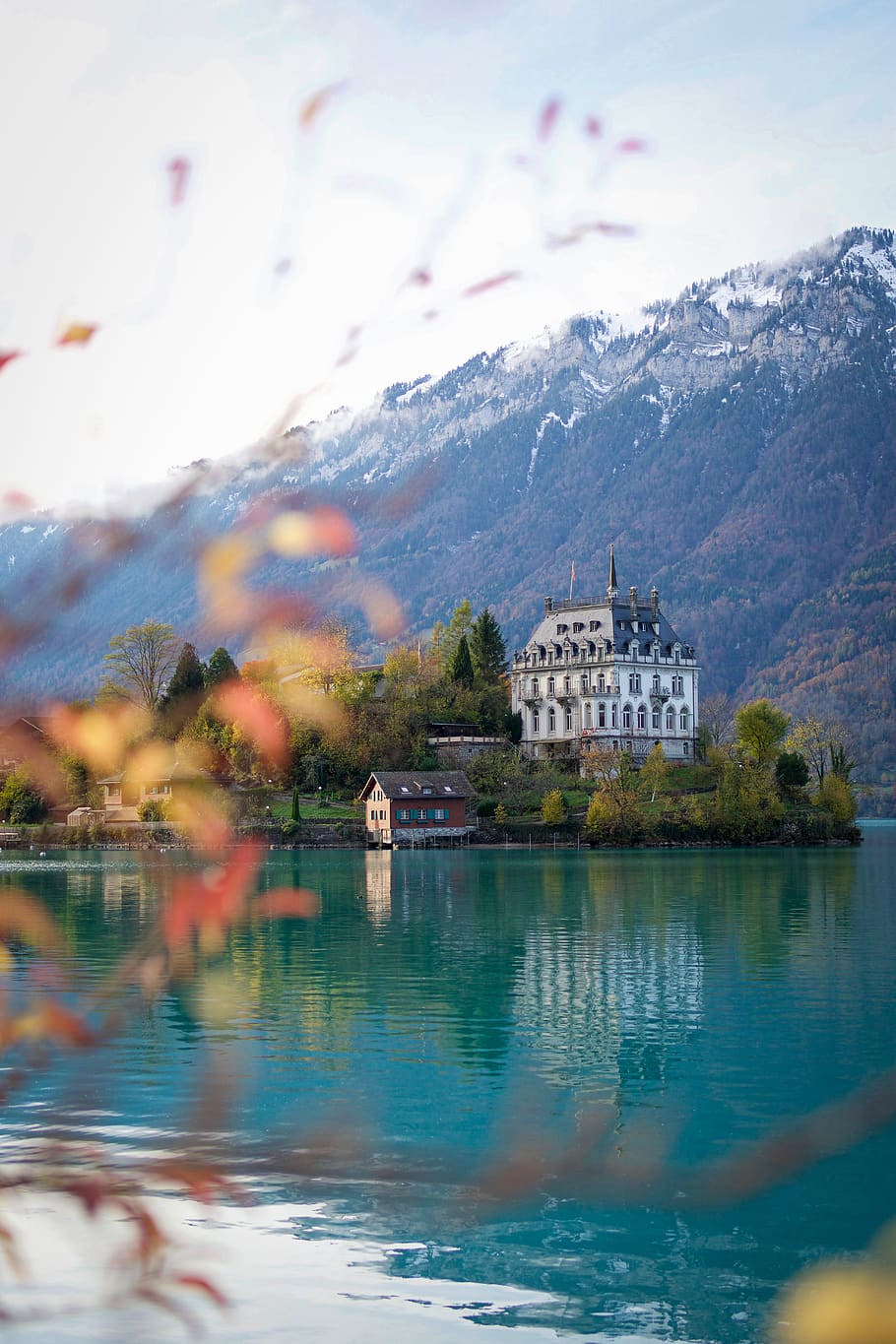 suiza, iseltwald, naturaleza, berna, agua, montañas, salmuera, otoño, suizo, arquitectura