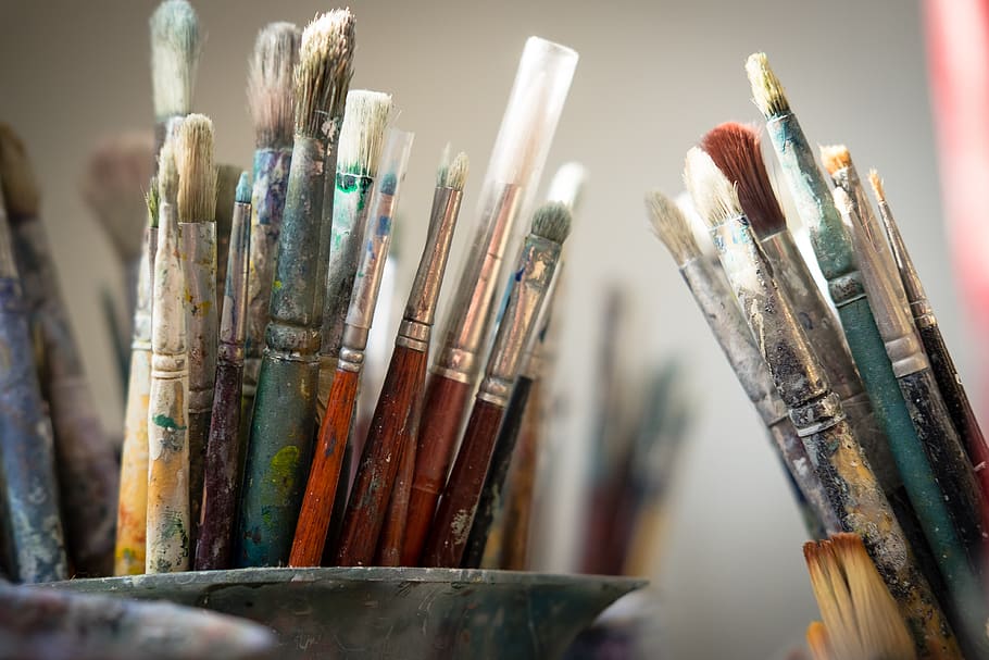 pincéis, pintura, artista, pintor, cor, colorido, criativo, criatividade, aquarela, paleta