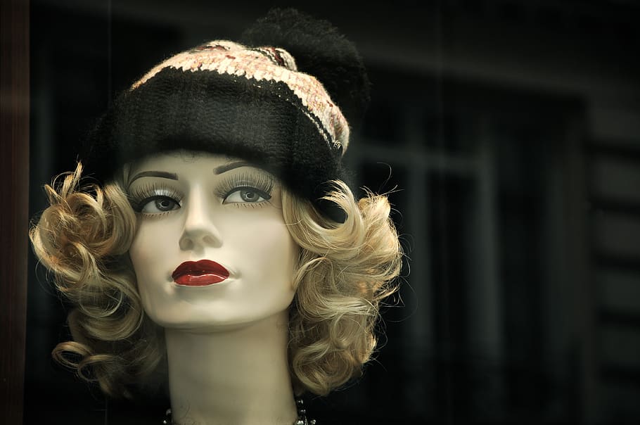 mannequin, fashion, accessory, shopping, mall, boutique, female likeness, human representation, hair, retail display