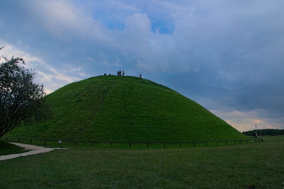 the mound, kraków, poland, history, spacer, view, krakus mound, summer, green, grass