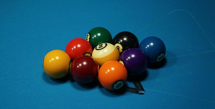 Billiards, Installation, Ball, Balls, colorful, color, kick off, nine, nine ball, blue