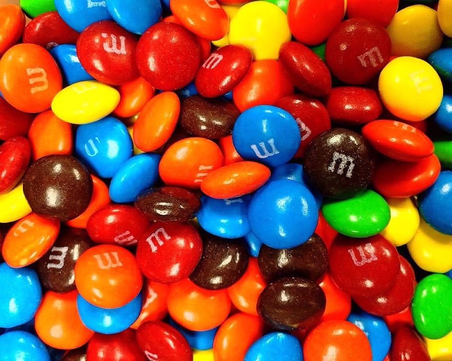 permen, manis, cokelat, gula, makanan, berwarna-warni, multi-warna, full frame, kelompok besar objek, makanan manis