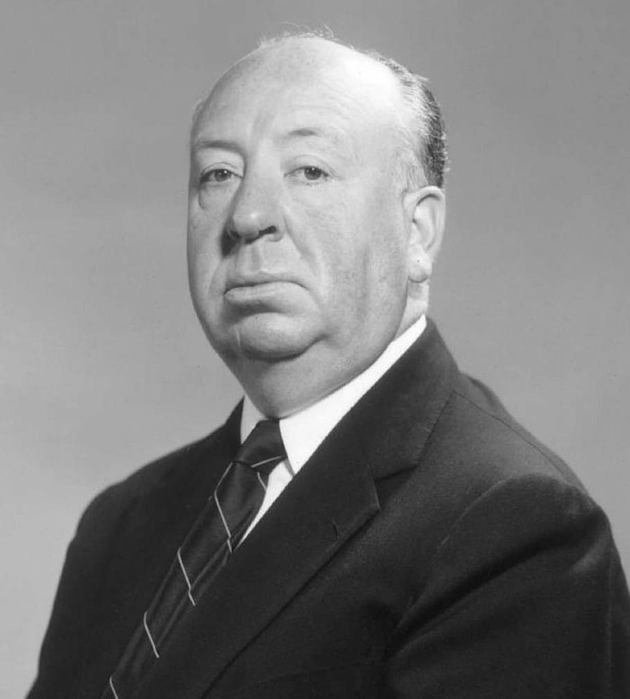 man, black, notched, lapel suit jacket, alfred hitchcock, filmmaker, person, director, producer, english