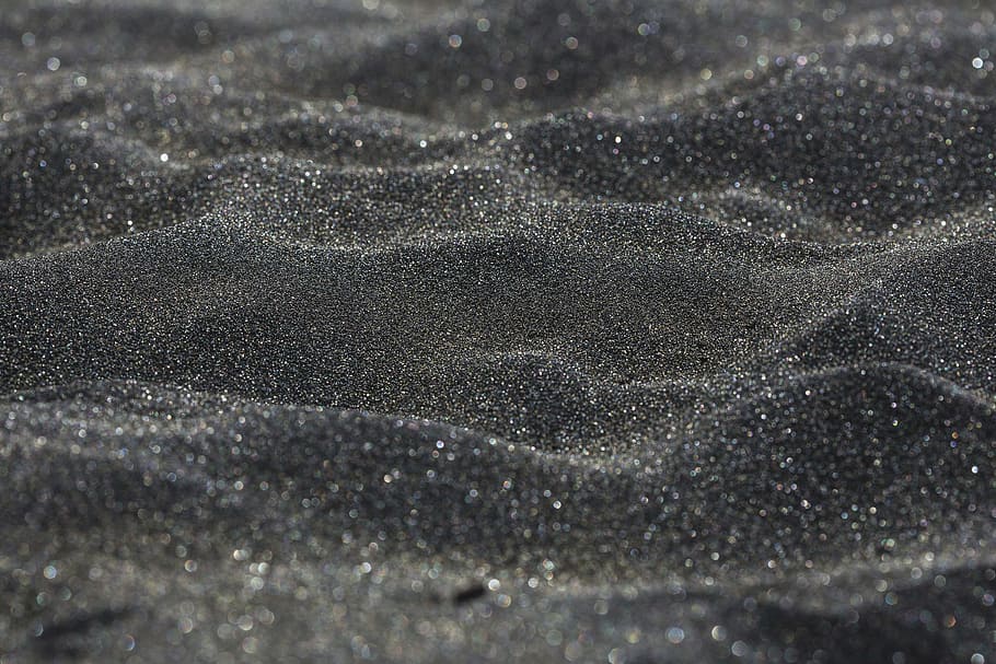 灰色の砂, 灰色, 砂, ビーチ, 黒, マクロ, 背景, パターン, 抽象, テクスチャ