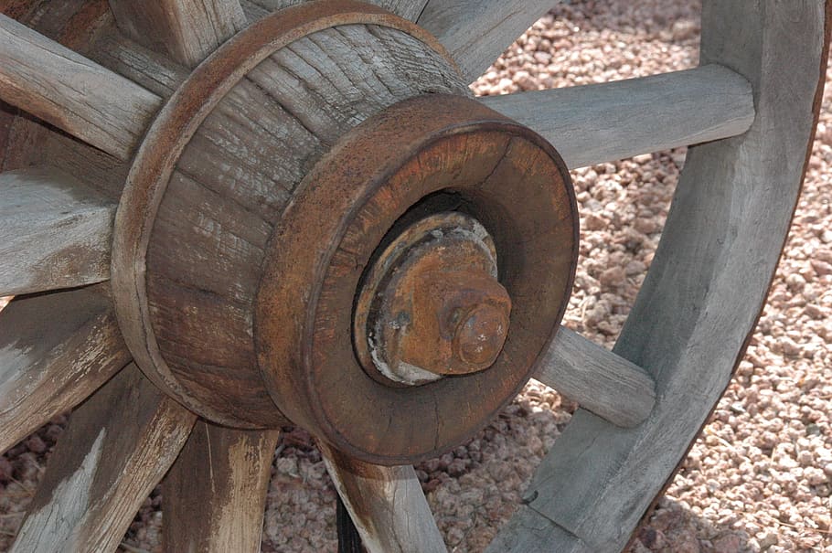 closeup, brown, carriage wheel, sedona, arizona, old wagon wheel, rusty, cowboy, western, artwork