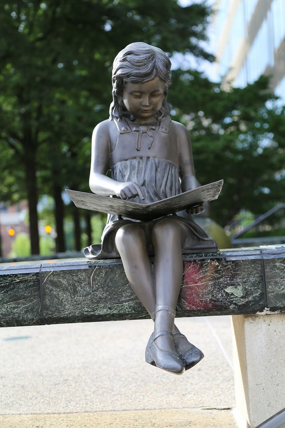 girl reading book statue, girl, reading, statue, education, studying, young, learning, female, kid